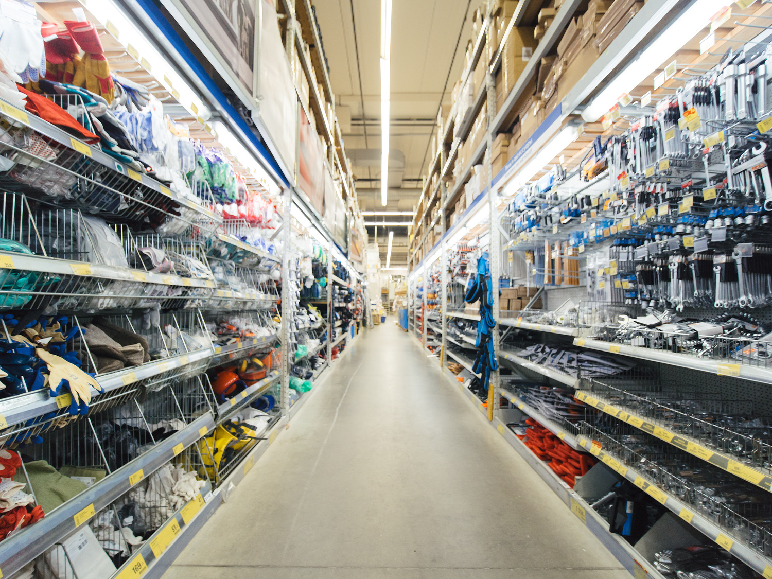 Warehouse of Building Materials in Industiral Store